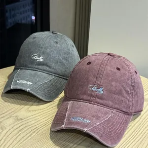 Gorra de Béisbol de Algodón Lavado Retro para Mujer Estilo Japonés Bordado Letra Really Copa Suave Sombrero de Sol Casual