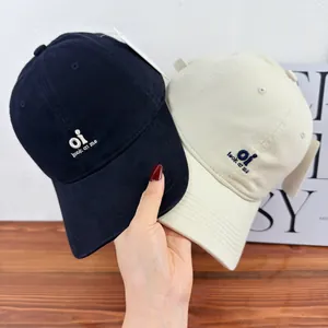 Minimalist Cotton-Nylon Embroidered Letter Baseball Cap For Men Women Adjustable Sun Protection Summer Outdoor Fashion Peaked Hat