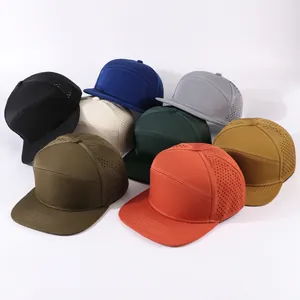 Hip Hop Baseballkappe Mit Flachem Schirm Für Herren Damen Einfarbig Polyester Laserperforierte Atmungsaktive Snapback Hat Verstellbar Outdoor Sport