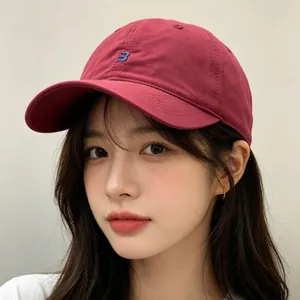Koreanischer Stil Gstickte Buchstabe B Softtop Baseballkappe Für Damen Herren Casual Einstellbar Baumwollmischung Sonnenhut Alltag Mode Accessoire