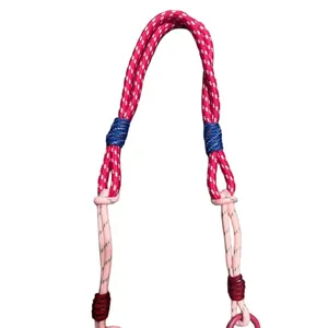 Adjustable multi-colored braided rope lanyard for mobile phones and bags with hooks