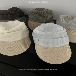 Stylish collection of pleated straw sun hats with wide brims for summer UV protection