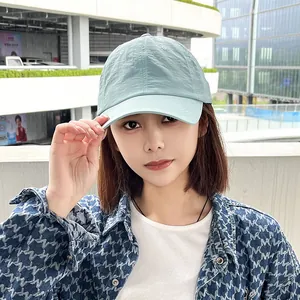 Women's light blue quick-dry soft top baseball cap for sports and outdoor sun protection