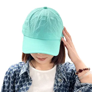 Breathable mint green quick-dry baseball cap for women featuring a lightweight soft top design