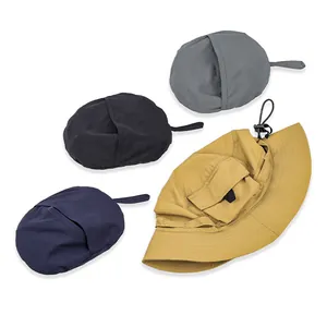Water repellent foldable outdoor bucket hat for women in assorted colors for sun protection