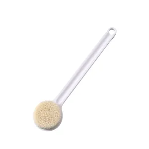 Long-handled bath brush with soft bristles for back exfoliating and scrubbing