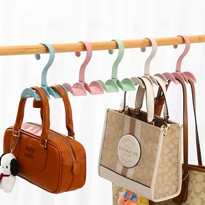 Durable rotating multi-color bag hangers for organized closet storage and handbag care