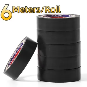 Hochwertiges schwarzes PVC-Elektroisolierband 6 m pro Rolle flammhemmend und wasserdicht