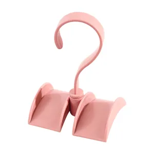 Pink multi-functional rotating bag hanger and closet storage rack for ladies' handbags