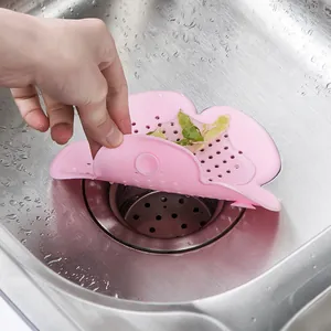 Pink silicone sink strainer and drain cover for kitchen and bathroom anti-clogging