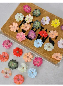 Colorful miniature artificial daisy flower heads for DIY vintage hair accessories and craft decor