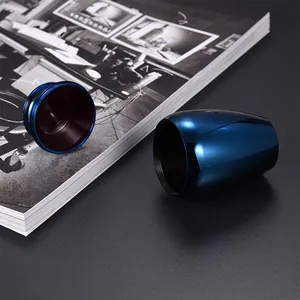 Premium dark blue aluminum alloy memorial urn for ashes with smooth metallic finish