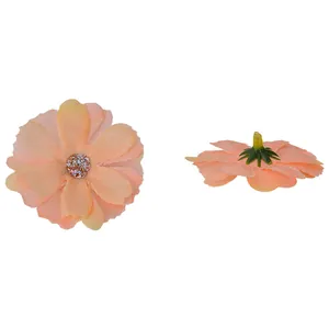 Artificial small daisy flower heads set in peach orange for DIY handmade crafts and hair accessories