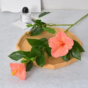 Realistische korallenrosa künstliche Hibiskusblüte für Hochzeit und Heimdekoration