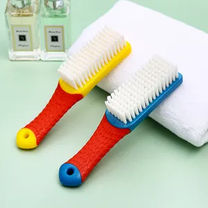 Soft bristle shoe cleaning brushes with ergonomic non-slip handles for laundry