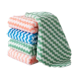 Soft microfiber dishcloths with wavy patterns in various colors on white background.