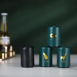 Luxury automatic push down beer bottle opener set with elegant gold foil patterns