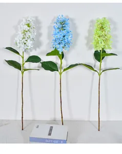 Detailed look at macaron-colored pagoda hydrangea artificial flower stems
