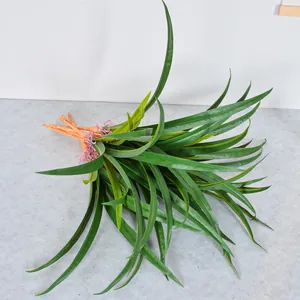 Realistic Artificial Cymbidium Orchid Leaves PVC Faux Greenery Branch For Home Flower Arrangement Garden Landscape Decor