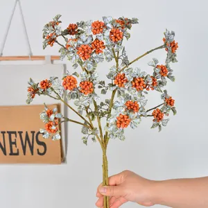 Retro Autumn Artificial Lace Berry Branch Injection Molded Soft Rubber Plastic Faux Raspberry Fruit Home Hotel Wedding Decor