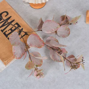Artificial eucalyptus branch with berries for natural home floral decor arrangement