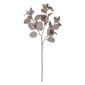 Artificial long-branch eucalyptus with realistic seeds for home decoration and floral decor