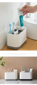 Detachable countertop toothbrush holder for electric brushes and toothpaste storage