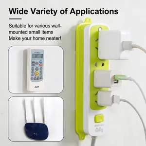 Wall-mounted power strip holder self-adhesive organizer for home cable management
