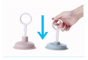Close-up demonstration showing how to use the sink plunger for drain cleaning