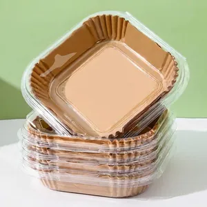 Papiers de cuisson jetables pour friteuse à air 50pcs carrés antiadhésifs silicon