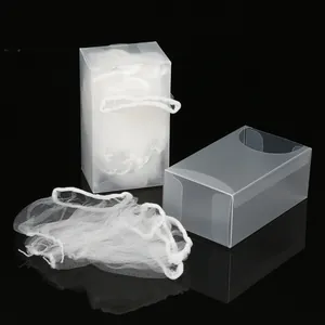 Frosted plastic kitchen sink filter storage box with white mesh strainer bags included