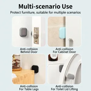 Versatile silicone anti-collision door stop pads for furniture, walls, and cabinets.