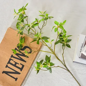 Realistic artificial Pieris japonica green plant branch for minimalist Nordic home decor