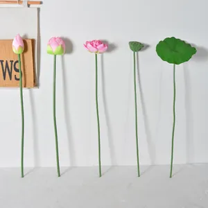 Künstliche Lotusblumen Blätter und Samenkapseln für moderne chinesische Heimdekoration