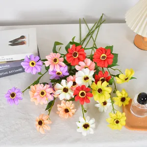 Bunter künstlicher Gänseblümchen-Sonnenblumenstrauß für Hochzeit und Heimdekoration