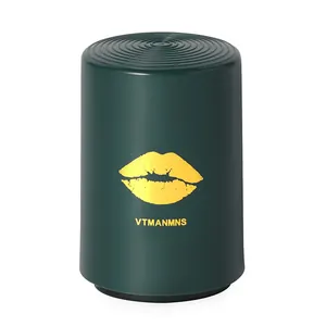 Creative dark green push-down beer bottle opener with golden lip print detail