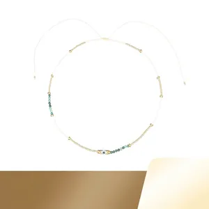 Ethnic Evil Eye Pendant Necklace Bohemian Miyuki Glass Seed Beads Natural Turquoise Stone Gold Plated Necklace For Women Jewelry