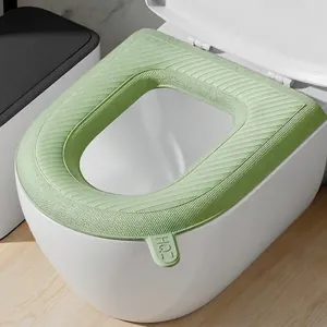 Waterproof EVA Toilet Seat Cover Thickened Universal Washable Bathroom Toilet Seat Pad With Handle Soft Comfortable Bathroom Mat