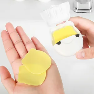 Hojas de jabón desechables portátiles con temática de panda para viajes y lavado de manos.