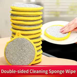 Double Sided Kitchen Cleaning Sponge Scouring Pad For Dishwashing Pot Pan Heavy Duty Scrub Sponge Household Cleaning Tool