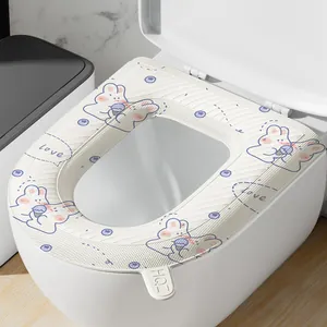 Copriwater con simpatica stampa a forma di coniglio, misura universale per casa