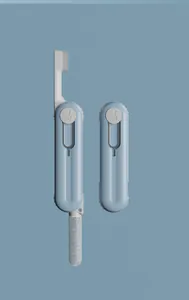 Vista detallada del kit de limpieza de auriculares 3 en 1 con herramientas abiertas y cerradas