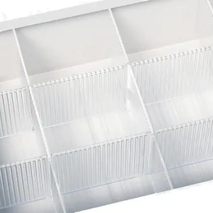Transparent ribbed plastic drawer divider organizer for customizable home storage solutions
