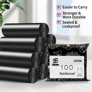 Bolsas de Basura Engrosadas Estilo Chaleco Con Asas Bolsas de PE Duraderas para Cocina Hogar Oficina Limpieza Eliminación de Residuos