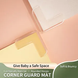 Transparent L-shaped baby safety corner protectors for table edges