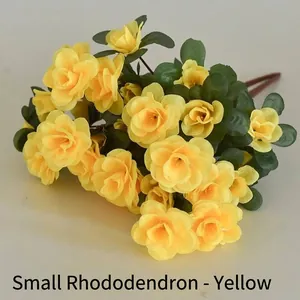 Detailed view of artificial yellow azaleas for garden and home decoration