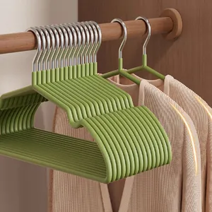 Perchas de Resina sin Costuras Antideslizantes Con Gancho de Metal Duradero Diseño Curvo Esmerilado Antideformación Estante de Secado para Ropa de Adultos Organización del Armario