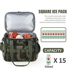 Isolierte Picknicktasche in Camouflage, große Kapazität für 15 Dosen à 550ml