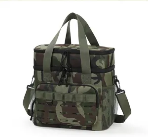 Vorderansicht mit der doppellagigen Struktur und dem Laserschnitt der Camouflage-Tasche