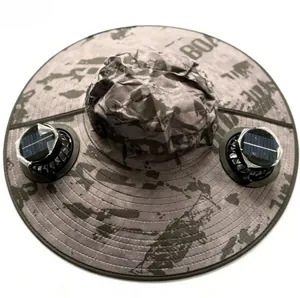 Solar Power Fan Hat For Men Women Outdoor Breathable Polyester Mesh Sun Protection Hat With Dual Fans USB Charging